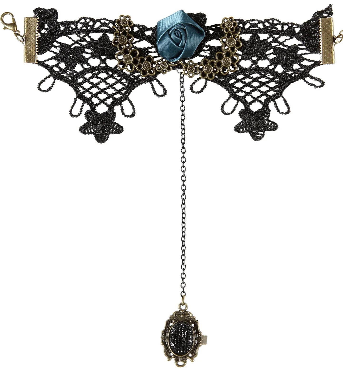 Pulsera de Encaje de Vampiresa con Cadena y Anillo Brazaletes y Pulseras Widmann